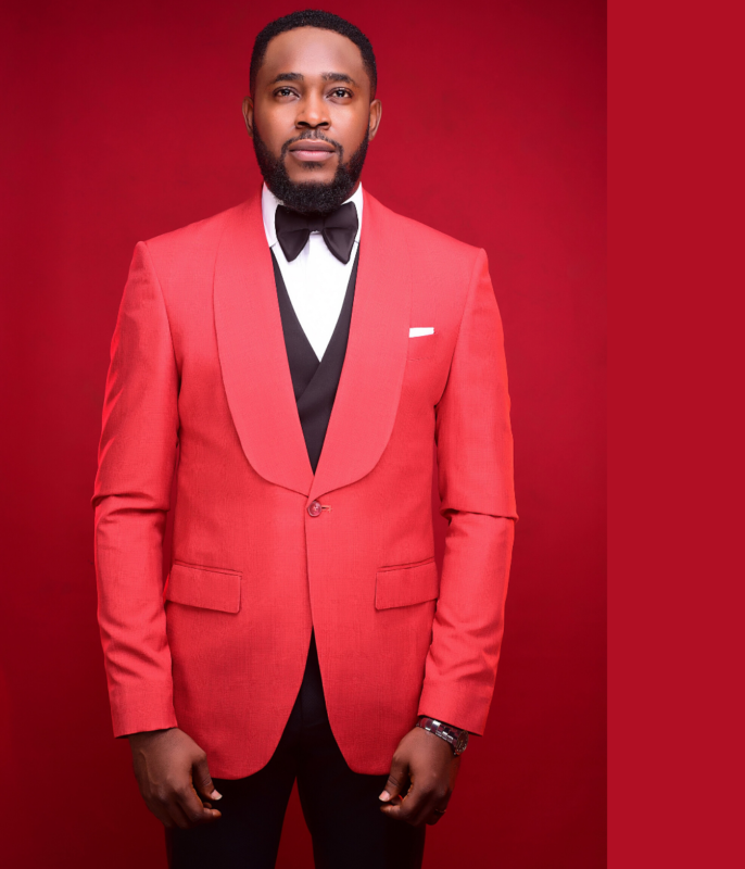 Alan Cruzer Red Shawl Lapel Wedding Suit