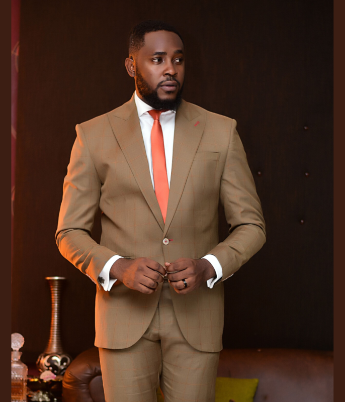 Brown Stripe Custom Business Suit