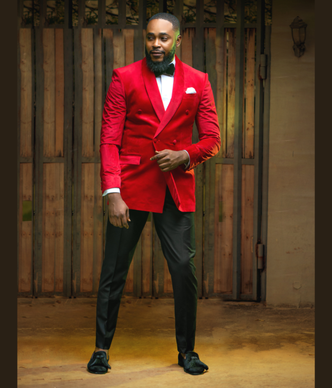Lush Red Velvet Double Breasted Tuxedo Suit